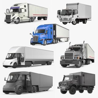 Rigged Cargo Trucks Collection 3 3D