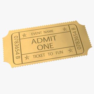 Event Admit One Golden Ticket 3D model