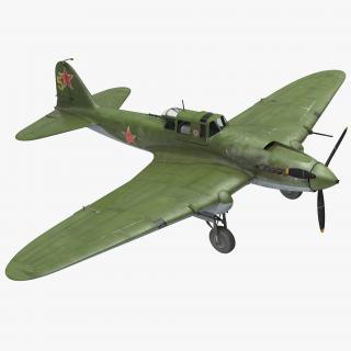 3D Ilyushin Il-2 WWII Soviet Attack Aircraft