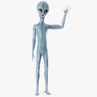 3D Space Alien Greetings Pose