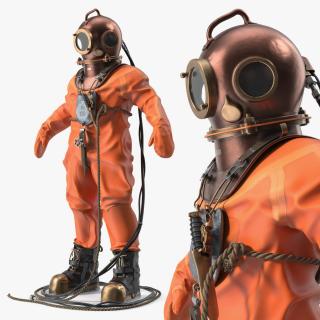 Empty Copper Diving Suit 3D model