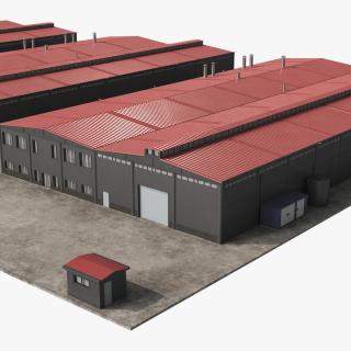 3D Industrial Large Factory Building model