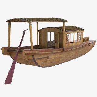 3D Traditional Chinese Wooden Passenger Boat