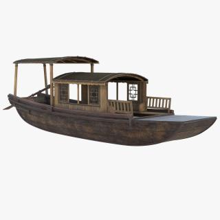 3D model Old Traditional Chinese Wooden Passenger Boat