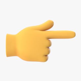 3D model Backhand Index Pointing Right Emoji