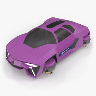 3D Flying Car Purple Simple Interior model