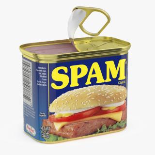 3D Spam Canned Food Opened model