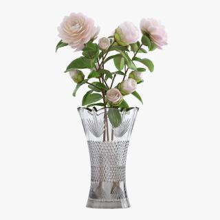 3D model White Camellia Bouquet in Vase