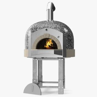 Wood Fired Pizza Oven Black 3D