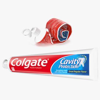 Empty and Full Toothpaste Tubes Collection 3D