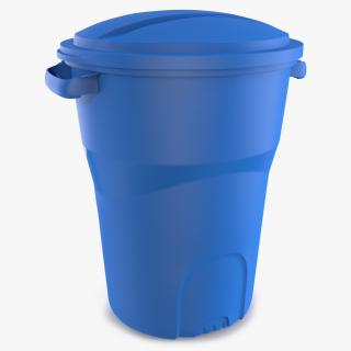 3D model Round Blue Trash Can