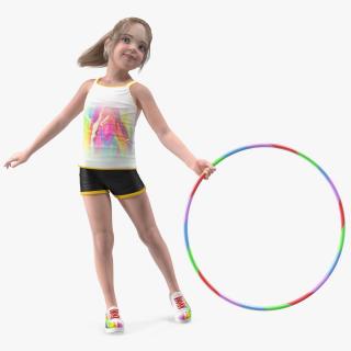 3D model Child Girl With Hoop