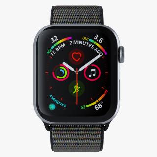 Apple Watch with Seashell Sport Loop Black 3D