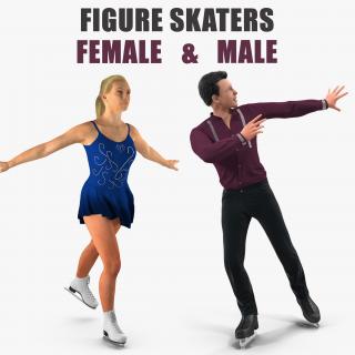 3D Male and Female Figure Skaters Collection 2 model