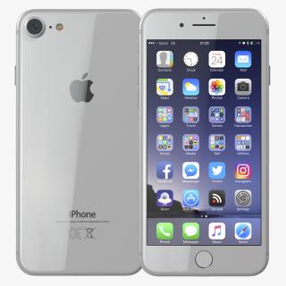 3D model iPhone 8 Silver