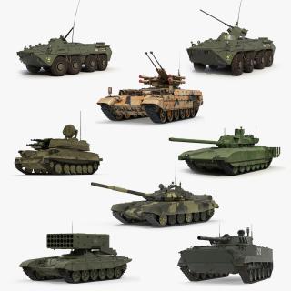 3D Russian Tanks Rigged Collection 2 model