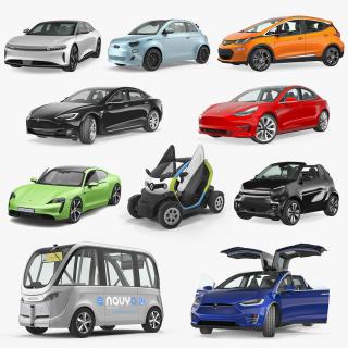 3D Rigged Electric Cars Collection 4 model