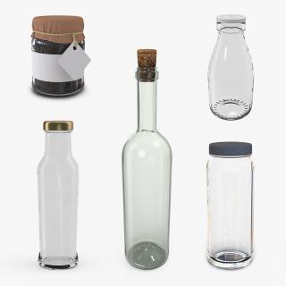 3D Glass Bottles Collection 2