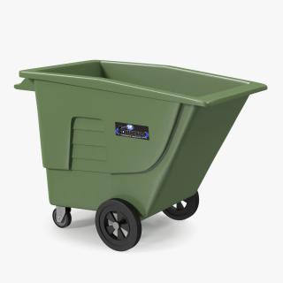 3D model Wheeled Garbage Can Green