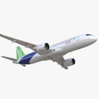 3D Comac C919 Narrow Body Airliner Rigged model