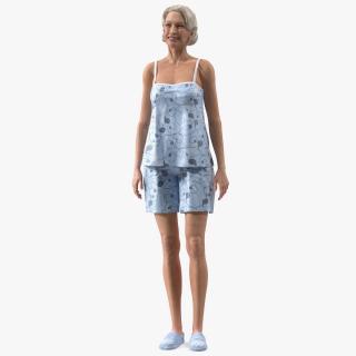 3D Elderly Woman in Sleepwear