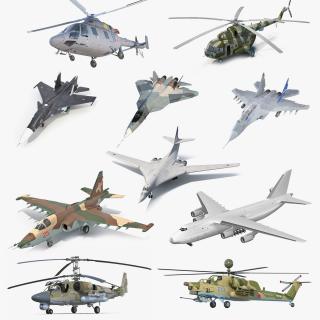 3D Rigged Russian Military Aircrafts Collection 3