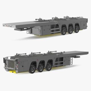 3D Concrete Panel Semi Trailer Empty model