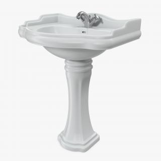 3D model Classic Pedestal Bathroom Sink