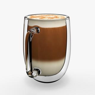 Double Wall Glass Latte Mug 3D