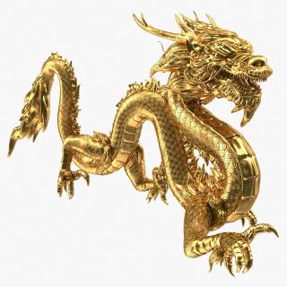 3D Golden Chinese Dragon