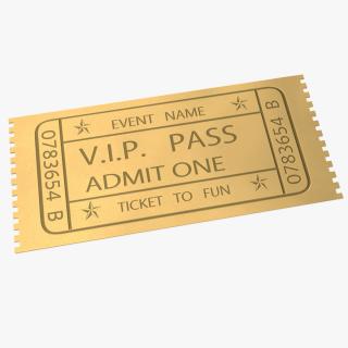 Event Admission Golden Ticket 3D model