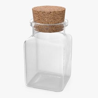 Small Kitchen Storage Jar with Cork Lid 3D model