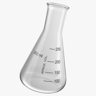 3D Narrow Mouth Erlenmeyer Flask with Flat Bottom