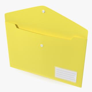 3D model Plastic Document Folder Open Yellow