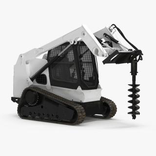 3D model Compact Tracked Loader with Auger 2