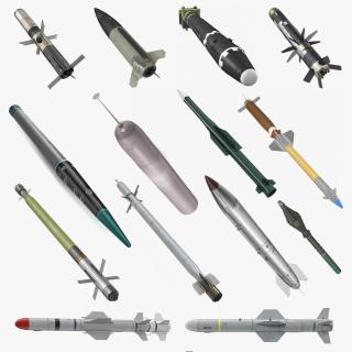 3D Millitary Missiles and Rockets Collection 5 model