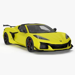 Yellow Chevrolet Corvette Z0 2023 Coupe 3D model