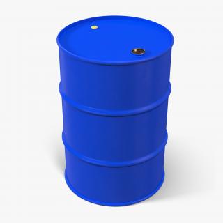 3D Oil Drum 200l Blue model