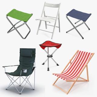 3D model Outdoor Folding Chairs Collection 3