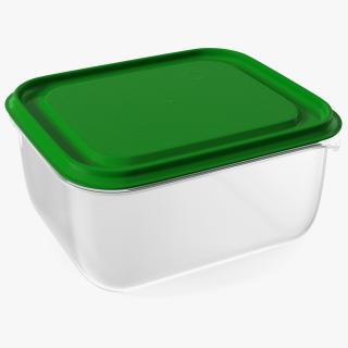 3D Transparent Rectangular Plastic Food Container