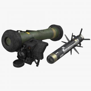 Anti Tank Missile FGM-148 Javelin Set Rigged 3D model