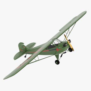 3D Private Aircraft Piper J-3 Rigged model