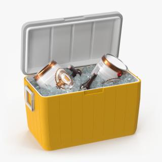 3D Portable Cooler with Beer Kegs and Ice model