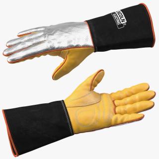 Lincoln Electric Reflective Welding Gloves Rigged 3D model