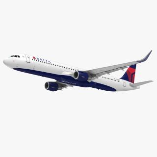 3D Airbus A321 NEO Delta Rigged model