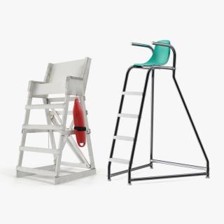 Lifeguard Chairs Collection 3D