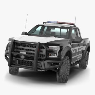 3D Police Pickup Truck Rigged