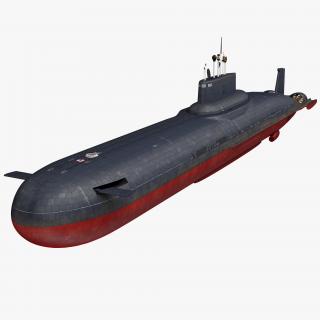 3D Typhoon Class Submarine Project 941 or Akula Rigged