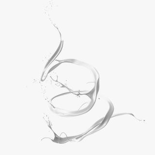 3D Abstract Liquid Splash White model