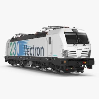 Siemens Vectron Locomotive White Rigged 3D model